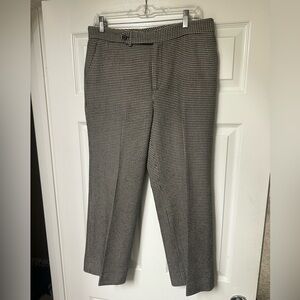 Ralph Lauren Black and Cream Wool Checkered Pants 12P
